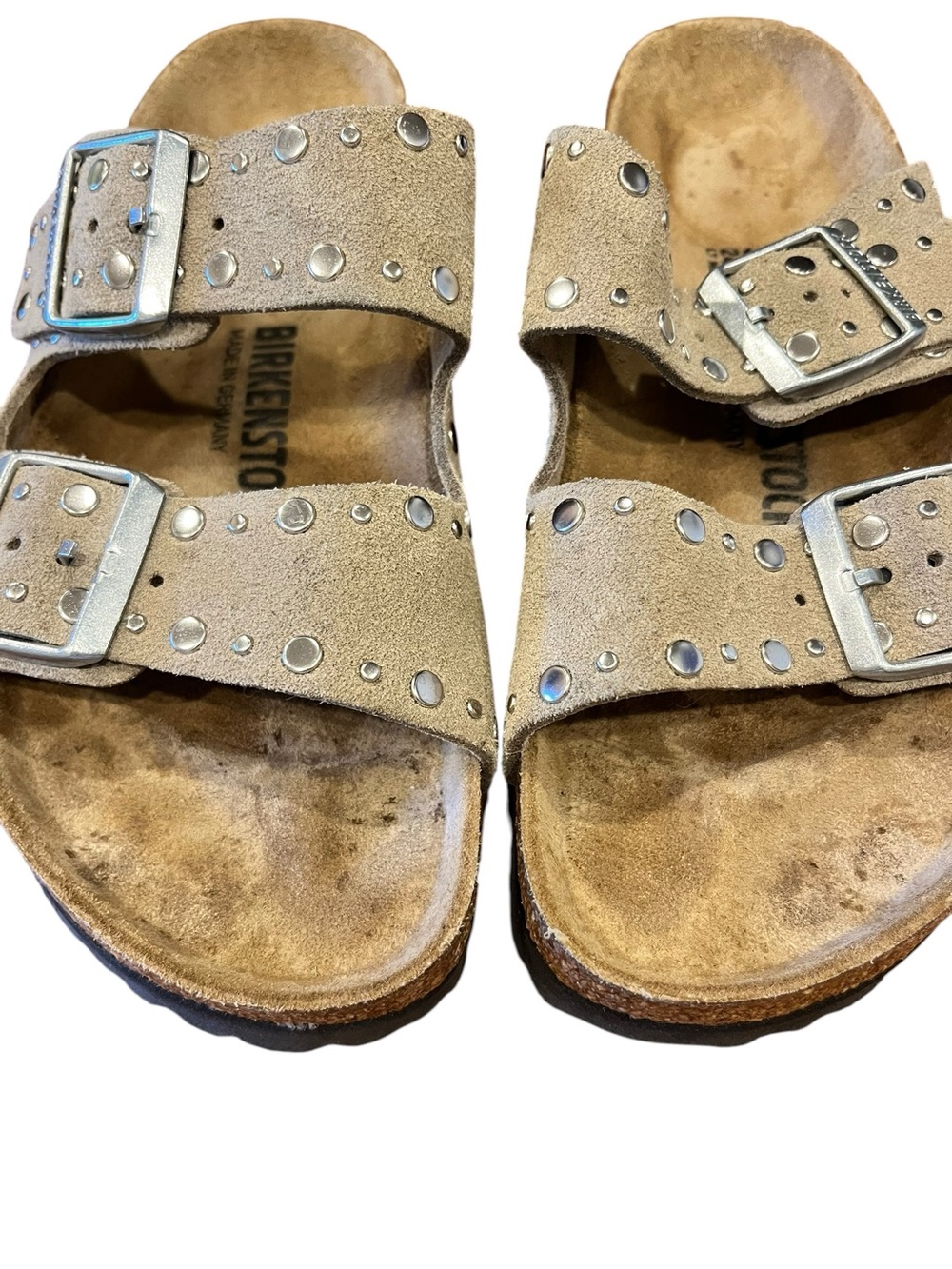 BIRKENSTOCK Taupe Arizona Rivet Sandals - Picture 3 of 8